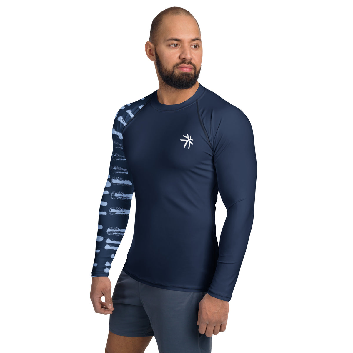 Navy Rashguard Men's Rash Guard - Navy Striped – AnswerFirst Swag